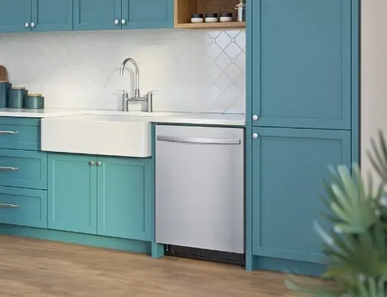 samsung dishwasher teal cabinet kitchen